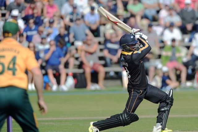 Adil Rashid contributed a vital 41 for Yorkshire at Scarborough. Picture: Dave Williams.