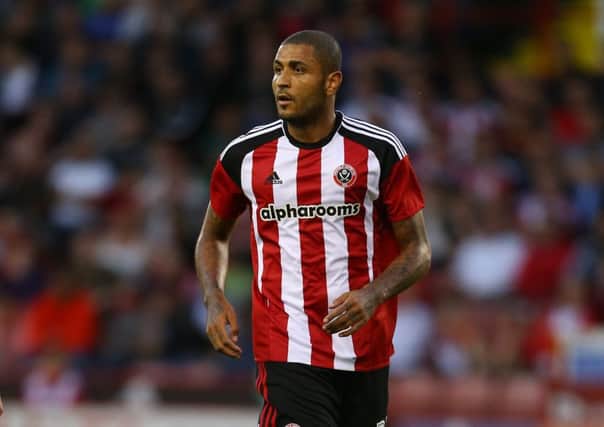 New signing Leon Clarke playing for Sheffield United during the pre season friendly with Derby on Wednesday. (Picture: Simon Bellis/Sportimage)