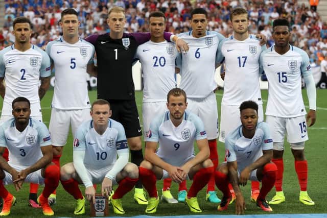 The England team pictured before the match against Iceland during Euro 2016 last month. (PA).
