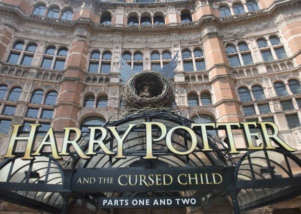 The Palace Theatre in central London, with signage for the new Harry Potter and the Cursed Child production, which has now opened.