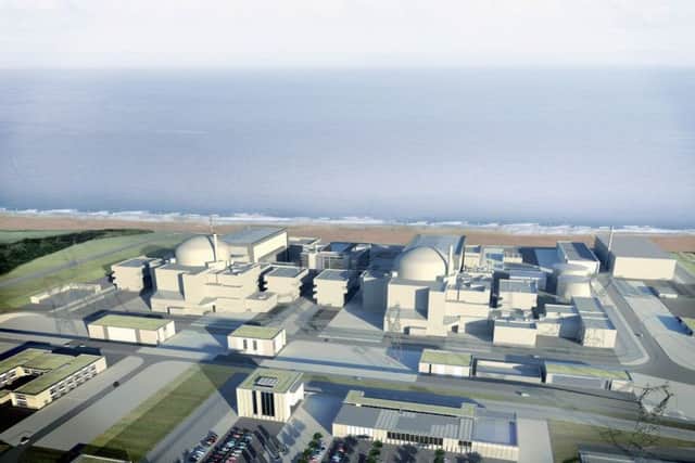 Undated handout photo issued by EDF Energy of a CGI image of Hinkley Point C.   Photo: EDF Energy/PA Wire  .
