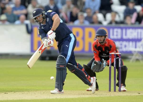 Tim Bresnan hit a superb 92 for Yorkshire Vikings but it was not enough to lead them to victory over Durham Jets (Picture: Bruce Rollinson).