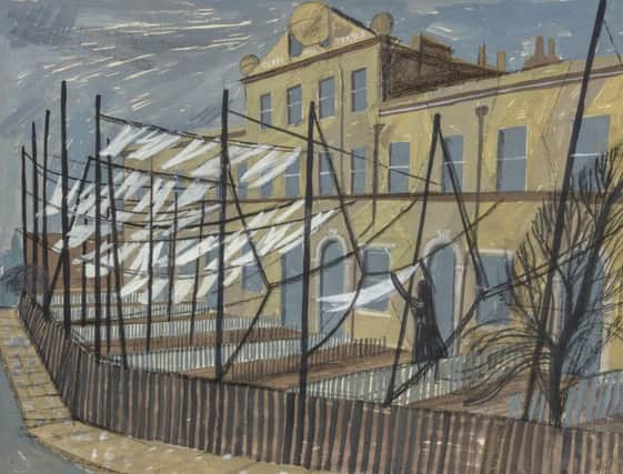Washing Lines, a print created by Peter in 1959.