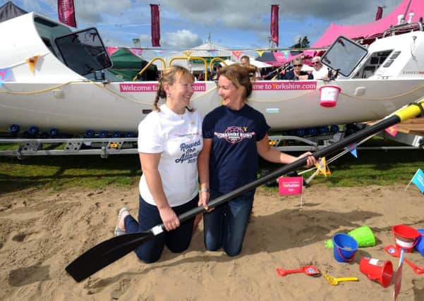 Janette Benaddi (left) and Helen Butters (right), members of the Yorkshire Rows team during a visit to the Great Yorkshire Show in Harrogate last month.  Picture: Simon Hulme