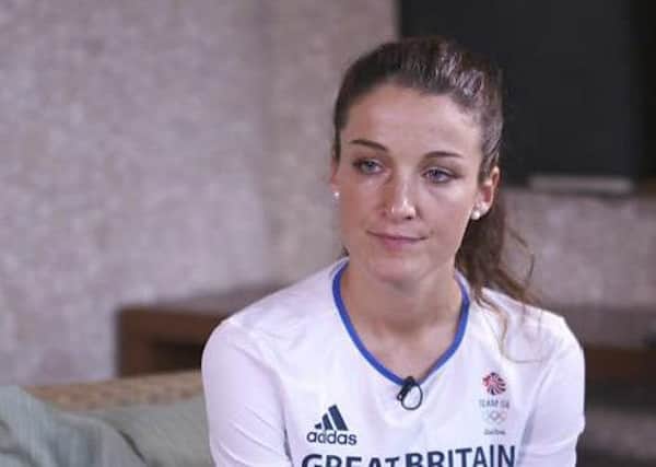 An emotional Lizzie Armitstead in a videograb from a BBC interview