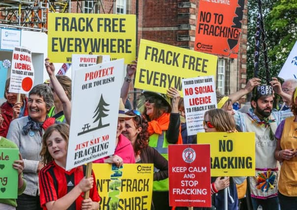 Anti-fracking protesters at Northallerton.