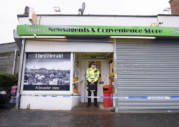 The shop where murder victim Asad Shah worked in Shawlands, Glasgow, as Bradford taxi driver Tanveer Ahmed is sentenced today for stabbing the 40-year-old.