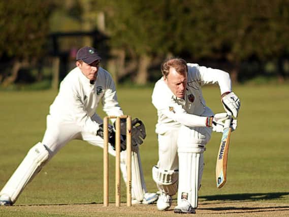Jim Riley wicketkeeping for Birstwith against Spofforth earlier this season (Photo: Barry Gill)