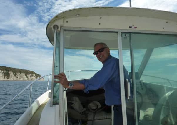 Stewart Calligan sailing his boat around Flamborough Head