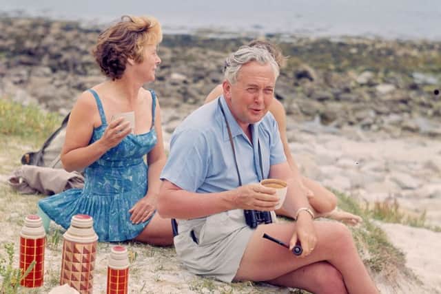 Harold Wilson with his wife Mary during their summer holiday in the Isles of Scilly, in 1965