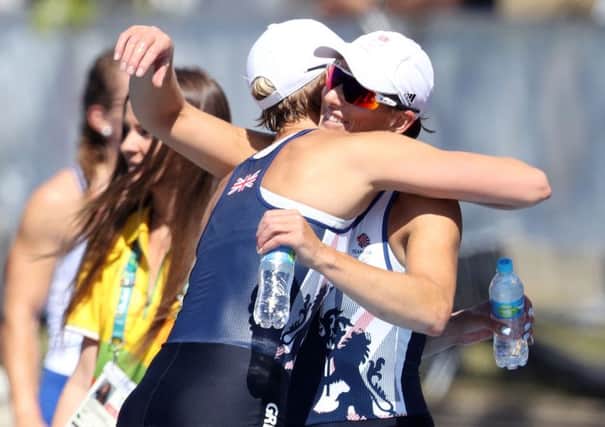 Katherine Grainger, right, and Victoria Thornley took silver in the womens doubles sculls (Picture: Martin Rickett/PA Wire).