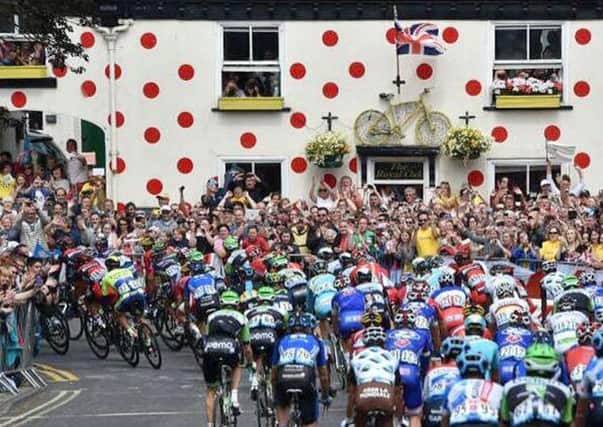 The Tour de France passes the spotty house in Knaresborough