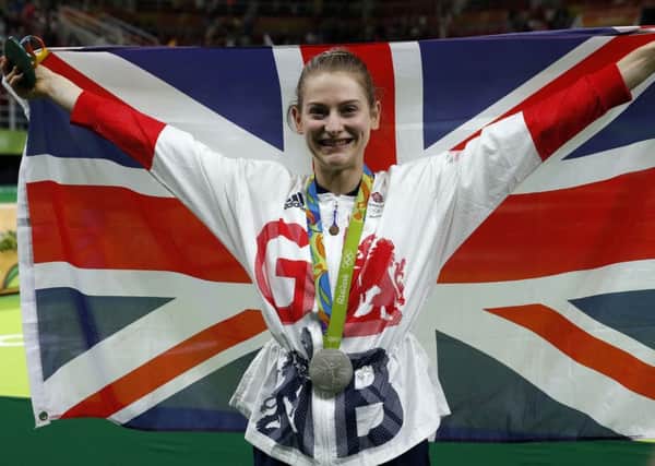 Great Britain's Bryony Page has won a silver medal in the women's trampoline.