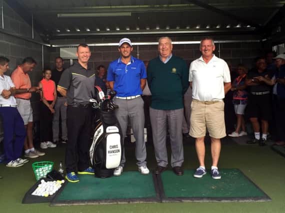 Pictured at Bradley Hall's new driving range, l-r, are Dave Delaney (club professional), Chris Hanson, Stuart Naylor (Halifax-Huddersfield Union president) and Jeff Callaghan (club captain).