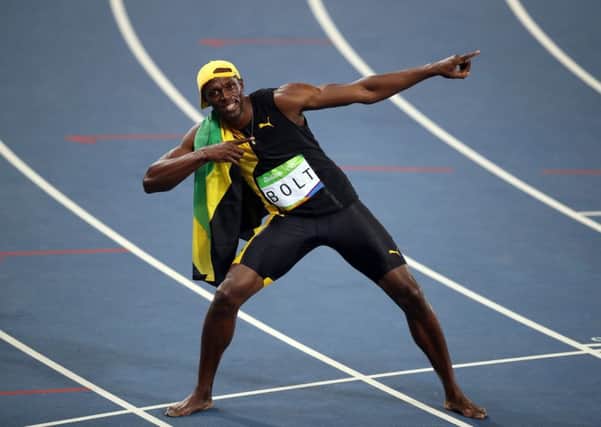 Jamaica's Usain Bolt celebrates winning the men's 100m final in Rio. Picture: Mike Egerton/PA