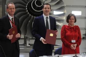 Sheffield Council leader Julie Dore at the signing of the draft devolution deal with George Osborne and Barnsley Council leader Sir Steve Houghton last year.