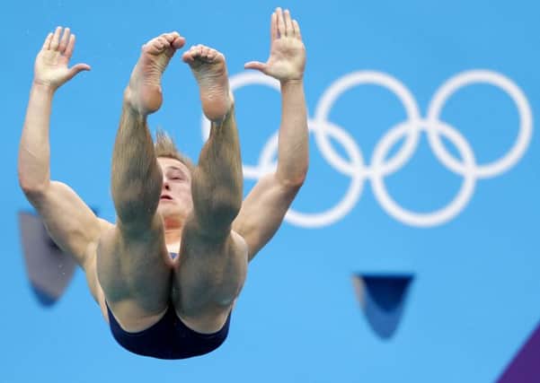 Britain's Jack Laugher competes during the men's 3-meter springboard.