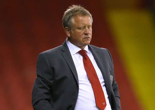Chris Wilder, manager of Sheffield United, during the Sky Bet EFL League One match