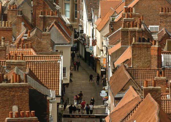 A lofty view of Stonegate in York where there have been complaints about the number of A-boards