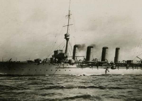 Forgotten story: A postcard showing HMS Falmouth at sea in 1911. (WD Cocroft/Historic England/PA Wire).