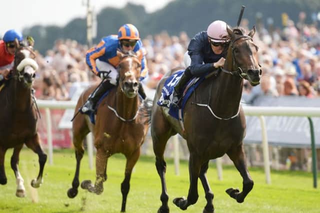 Seventh Heaven ridden by Colm O'Donoghue (right) wins the Darley Yorkshire Oaks during day two of the Ebor Festival at York . Picture: Anna Gowthorpe/PA