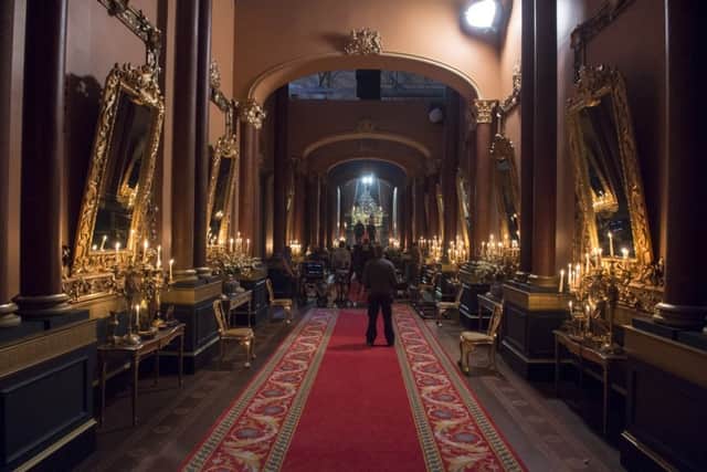 Scenes inside Buckingham Palace which were filmed at the new Church Fenton Studios.