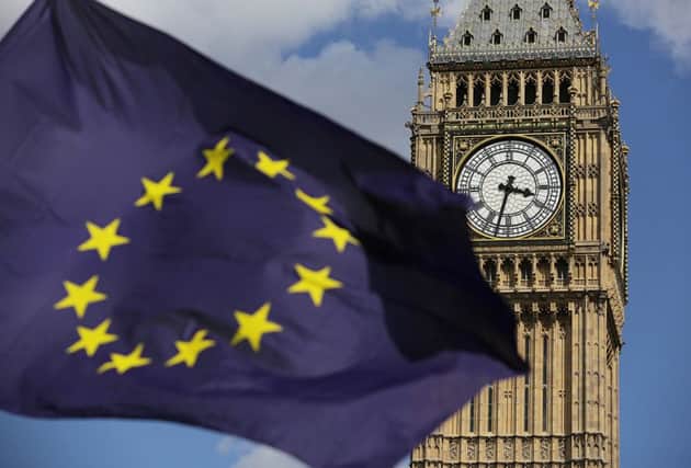 File photo of a European Union flag in front of the Palace of Westminster Photo: Daniel Leal-Olivas/PA Wire