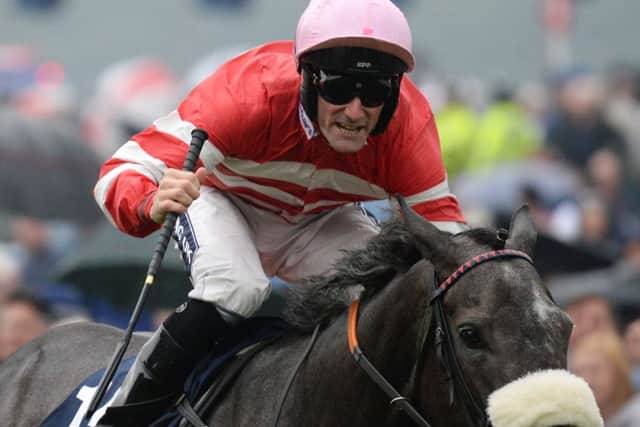 Jockey Paul Mulrennan celebrates as he rides Mecca's Angel to victory in the Coolmore Nunthorpe Stakes during day three of the 2016 Yorkshire Ebor Festival at York Racecourse. PRESS ASSOCIATION Photo. Picture date: Friday August 19, 2016. See PA story RACING York. Photo credit should read: Anna Gowthorpe/PA Wire