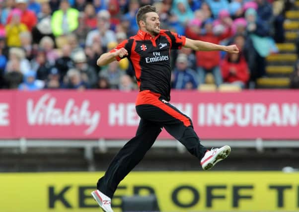 Durham Jets' Mark Wood celebrates after bowling Yorkshire Vikings Liam Plunkett during the NatWest T20 Blast Finals Day at Edgbaston, Birmingham. PRESS ASSOCIATION Photo. Picture date: Saturday August 20, 2016.  Photo: Rui Vieira/PA Wire.