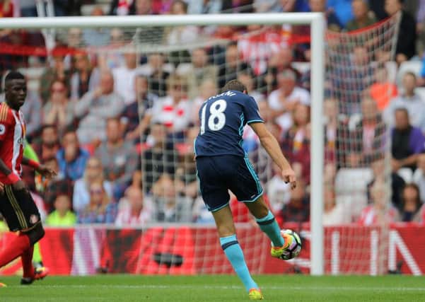 Middlesbrough's Christian Stuani scores his and his side's first goal in the 2-1win over Sunderland (Picture: Richard Sellers/PA Wire).
