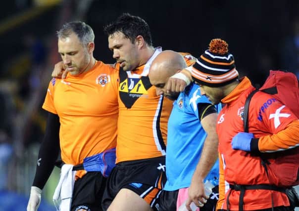 Castleford's Frankie Mariano suffered an injury at Warrington. 
Picture: Jonathan Gawthorpe.