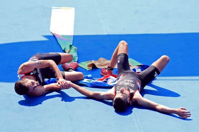 File photo dated 18-08-2016 of Great Britain's Alistair Brownlee (left) and brother Jonny embrace after winning Gold and Silver in the Men's Triathlon at Fort Copacabana on the thirteenth day of the Rio Olympic Games, Brazil. (Picture: Mike Egerton/PA Wire)