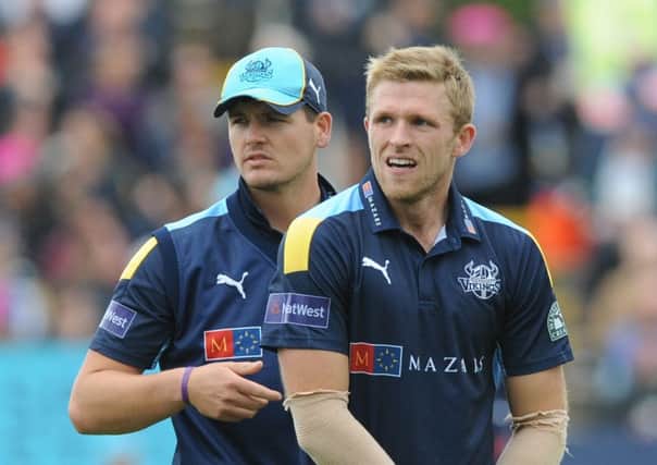 Yorkshire Vikings David Willey reacts after picking up a knock after an attempt to catch off his bowling during the NatWest T20 Blast Finals Day at Edgbaston, Birmingham. (Picture: Rui Vieira/PA Wire)