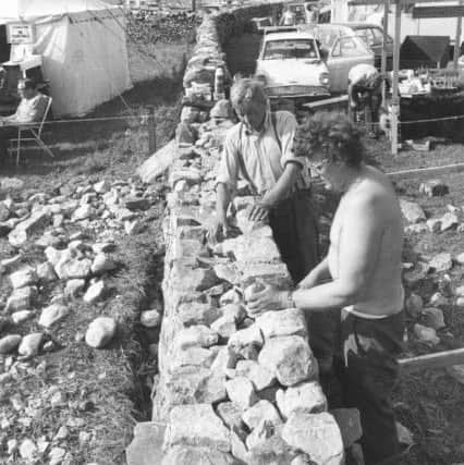 Dry stone walling in the 1970s.