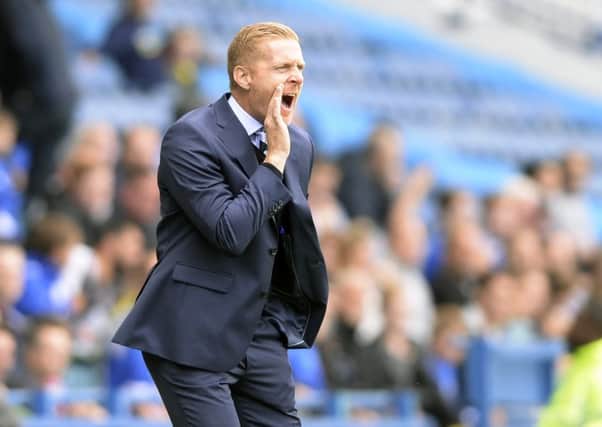 Garry Monk encourages his Leeds United side during Saturdays 2-0 derby triumph over Sheffield Wednesday at Hillsborough (Picture: Bruce Rollinson).