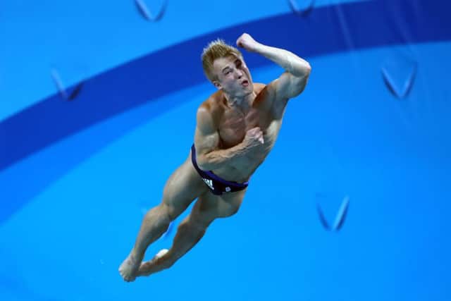 Jack Laugher during the men's 3m springboard final. Picture: Owen Humphreys/PA