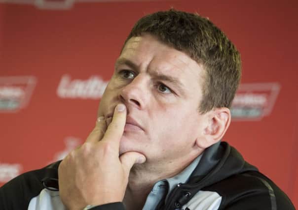 Hull FC head coach Lee Radford during a press conference at Doncaster Racecourse, Doncaster.