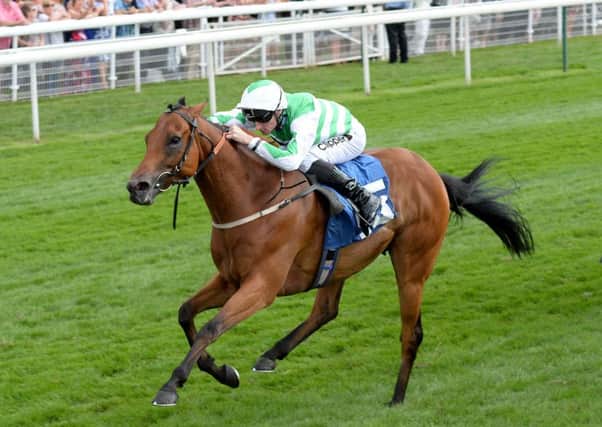 EBOR SUCCESS Firmament and Daniel Tudhope win the Clipper Logistics Stakes at York. Picture: Anna Gowthorpe/PA