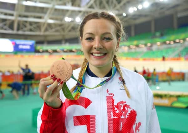 Katy Marchant with her bronze medal in Rio
