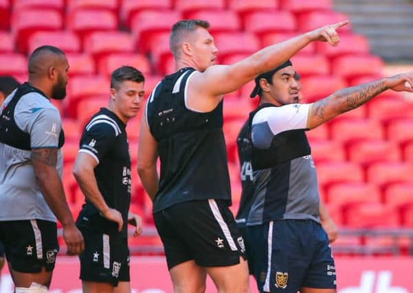 Hull FC players during the Captain's Run at Wembley (Picture: SWPix.com)