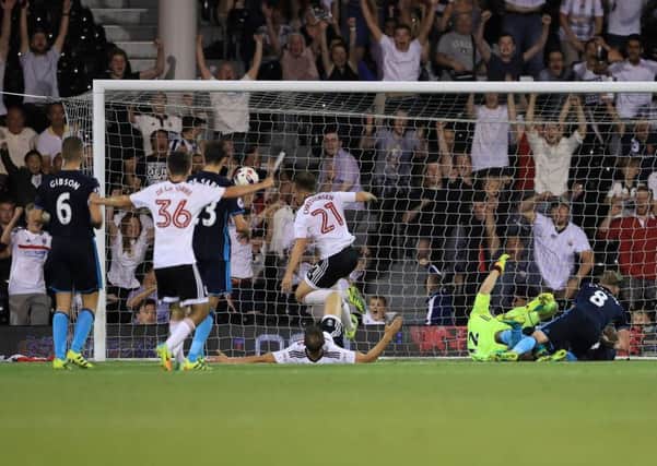 Middlesbrough concede the extra-time goal by Lasse Vigen Christensen that saw them go out of the EFL Cup to Fulham in midweek (Picture: John Walton/PA Wire).