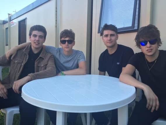 The Sherlocks back stage at Reading ahead of their Leeds Festival date