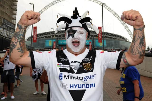 Hull fan Lee Catchpole on Wembley Way (Photo: Jonathan Gawthorpe)