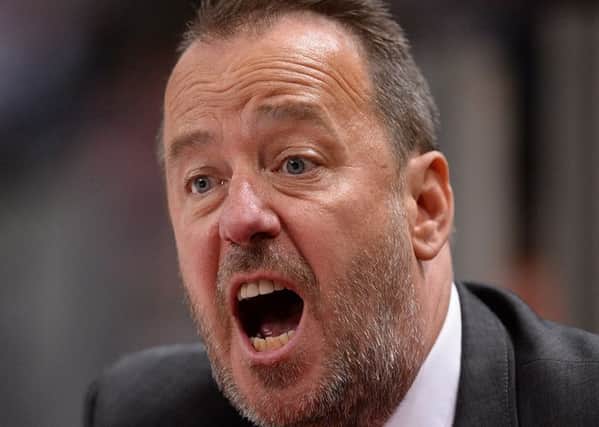 FRUSTRATED: Sheffield Steelers' head coach, Paul Thompson, during Saturday night's defeat to HV71 at Sheffield Arena. Picture: Dean Woolley.