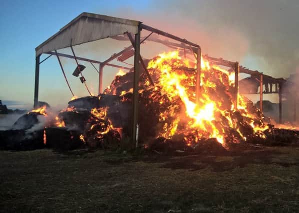 Crews were called to this barn fire in Ganstead yesterday evening. Pictures: Humberside Fire and Rescue Service.
