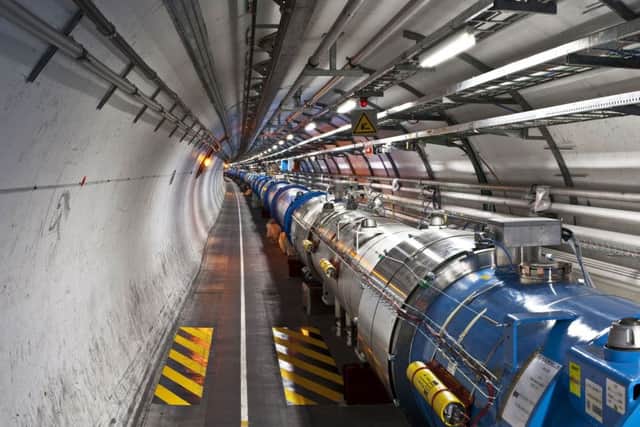 Undated handout photo issued by CERN of a view of the beam tunnel at the Large Hadron Collider (LHC), at the European Organization for Nuclear Research, known as CERN in Switzerland.