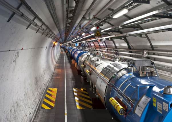 Undated handout photo issued by CERN of a view of the beam tunnel at the Large Hadron Collider (LHC), at the European Organization for Nuclear Research, known as CERN in Switzerland.