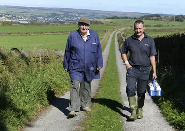 Raymond and William Mitchell at Grange Farm, Oakworth.  Pictures: Bruce Rollinson