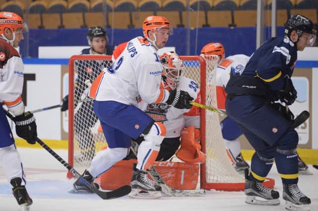 Davey Phillips in action for Sheffield Steelers. Picture: Dean Woolley.