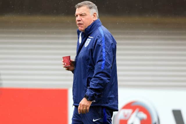 England manager Sam Allardyce during a training session at St George's Park, Burton before the team flew out to Slovakia on Saturday.